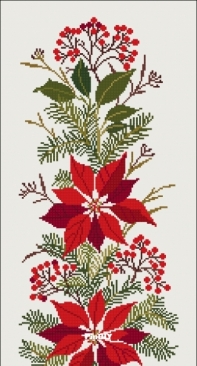 Eva Rosenstand - Clara Weaver 23-290 Red Poinsetta and Berries Table Runner XSD