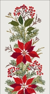 Eva Rosenstand - Clara Weaver 23-290 Red Poinsetta and Berries Table Runner XSD