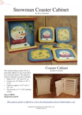 Painting-Cabin Crafter-Snowman Coaster Cabinet-Beverly Kindred-Free Pattern