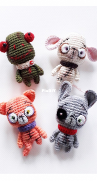 Leliny Pechenki - Olga Kovaleva - Ольга Ковалева - Frog, mouse, cat, rabbit - Друзья странного мишки - Russian