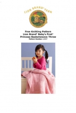 Lion Brand Yarn-L0007-Babys First Princess Basketweave Throw-Free