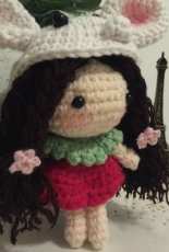 strawberry girl with rabbit hat