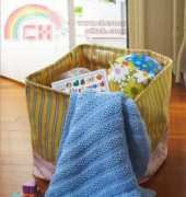Lion Brand Yarn 90371AD - Seed Stitch Baby Blanket - Free