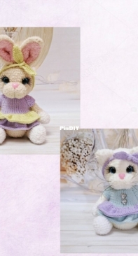 cherrytoys - Vishnevaya Masterskaya - Valentina Vishnevskaya - Валентина Вишневская -Mia the Cat and Zoya the Bunny - Кошечка Мия и зайка Зоя - Russian