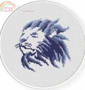 Daily Cross Stitch - Lion in Blue