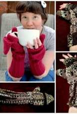 Kaleidoscope Arts and Gifts- Lisa Jelle -Convertible Mittens with Band and Buttons