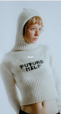 Future  MILF/DILF Hooded Knit Top by Kamille Wenneberg