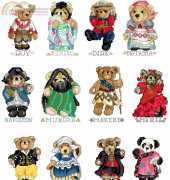 The Vermillion Stitchery International Bears PCS