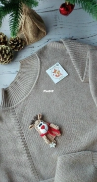 Tatiana Knittoy - Татьяна Knittoy - Fawn Brooch - Брошка Оленёнок - Russian - Free
