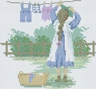 Derwentwater Designs Memoreis MEM103 - Dollys Wash Day