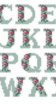First Rose of Spring ABC from American School of Needlework ASN 3708 Rose Alphabets XSD and PCS