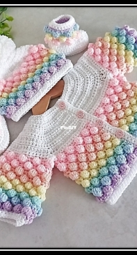 Baby Crochet Designs - Donna Browne - Bubble Cardigan Set