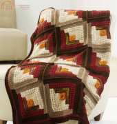 Red Heart WR1861 Log Cabin Comfort Throw
