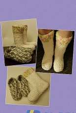 Pamela Bastian -Bernat Baby Blanket Yarn Slippers and Boots Pattern - Free