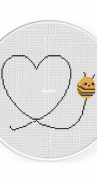 Daily Cross Stitch - Bee Heart