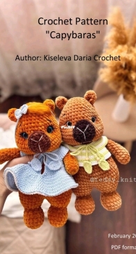 Patterns Fly / Teddy knitted - Easy crochet Love - Daria Kiseleva - Capybaras