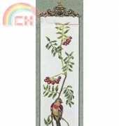 Eva Rosenstand 13-265 Autumn - Chaffinch, Flowers and Berries Bell Pull