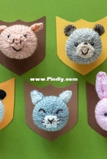 Animal face pins by Sachiyo Ishii-Free
