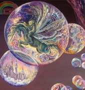 HAED HAEJWQS 524 QS Pegasus and Castle Bubbles by Josephine Wall