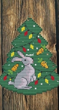 Bunny Christmas Tree Ornament by Natalia Burik