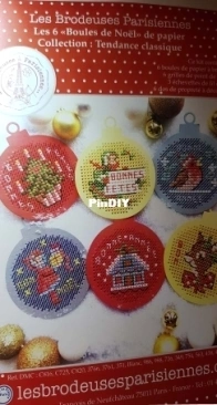 Les Brodeuses Parisiennes LBP - 6 boules de Noel en papier XSD + PCS