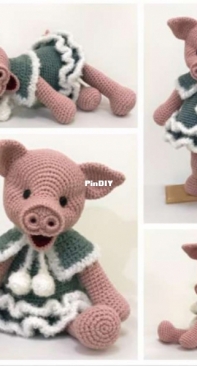 Zizidora Crochet Patterns - Cecilia Karlsson - Little Miss Winter Piggy