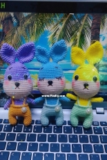 three baby rabbit