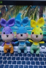 three baby rabbit