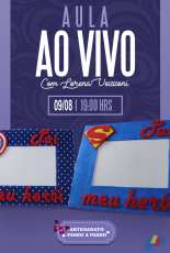 Lô Ateliê Lorena Vezzoni - Pai Meu Heroi Moldura Dia do Pai / Fathers Day Picture Frame Felt Pattern - Portuguese - Free