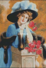 Art-goblen - The Lady in Blue by S. Nedelcheva (С.Неделчева)