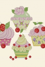 Tuva Publishing Cross Stitch Tea Time Lesley Teare Cupcakes