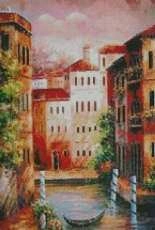 Intricate Cross Stitch-Boat Canal