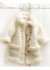 Sophie and Me - Ingunn Santini -Winter White Sophie Coat with Bird Buttons