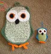 Katsys Crochet - Kate Alvis - Funky Owl Potholder