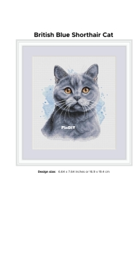 Banani Stitchery - British Blue Shorthair Cat by Anna Banani  XSD