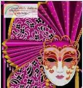 Cross Stitch Designs Rinna - Mask of Mardi Gras - Magical Megenta