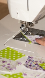 Continuation of the bedspread sewing process