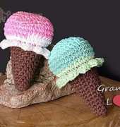 Grannys Love Knots - Pam Stinnett - No Calorie No Melt Ice cream cone - Free