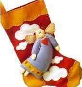 Artesanato-Felt Christmas Stocking/Spanish