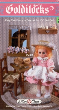 Fibre Craft 157 - Fairy Tale Fancy to Crochet for  13 Bed Dolls - Goldilocks