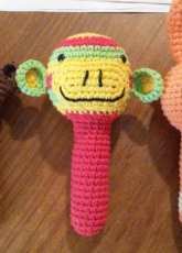 Monkeys and bunny rattle toys