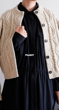Diamond Aran Cardigan by Fumika Nakamura - Hello, Hygge Life