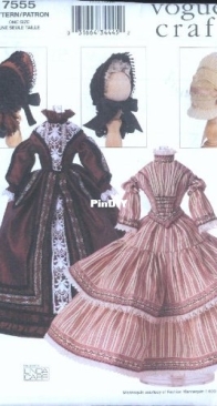 Vogue Craft - 7555 Historical Fashion Doll Clothes - For 11.5in Dolls