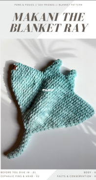 Poms and Posies - Megan Cho - Makani the Blanket Ray