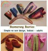Crochetroo - boomerang booties, babies - adult