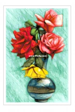 Better Cross Stitch - Roses in a Round Vase - Free