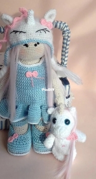 Knitt Angel - Elena Lozan - Maslakova - Doll Elya and little Unicorn