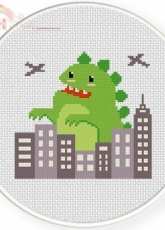 Daily Cross Stitch - Cute-Zilla