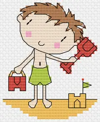 At The Beach - Boy by Durene Jones - Free
