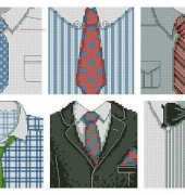 Suited and Booted - Shirts and Ties by Rhona Norrie from Cross Stitch Card Shop 96 XSD